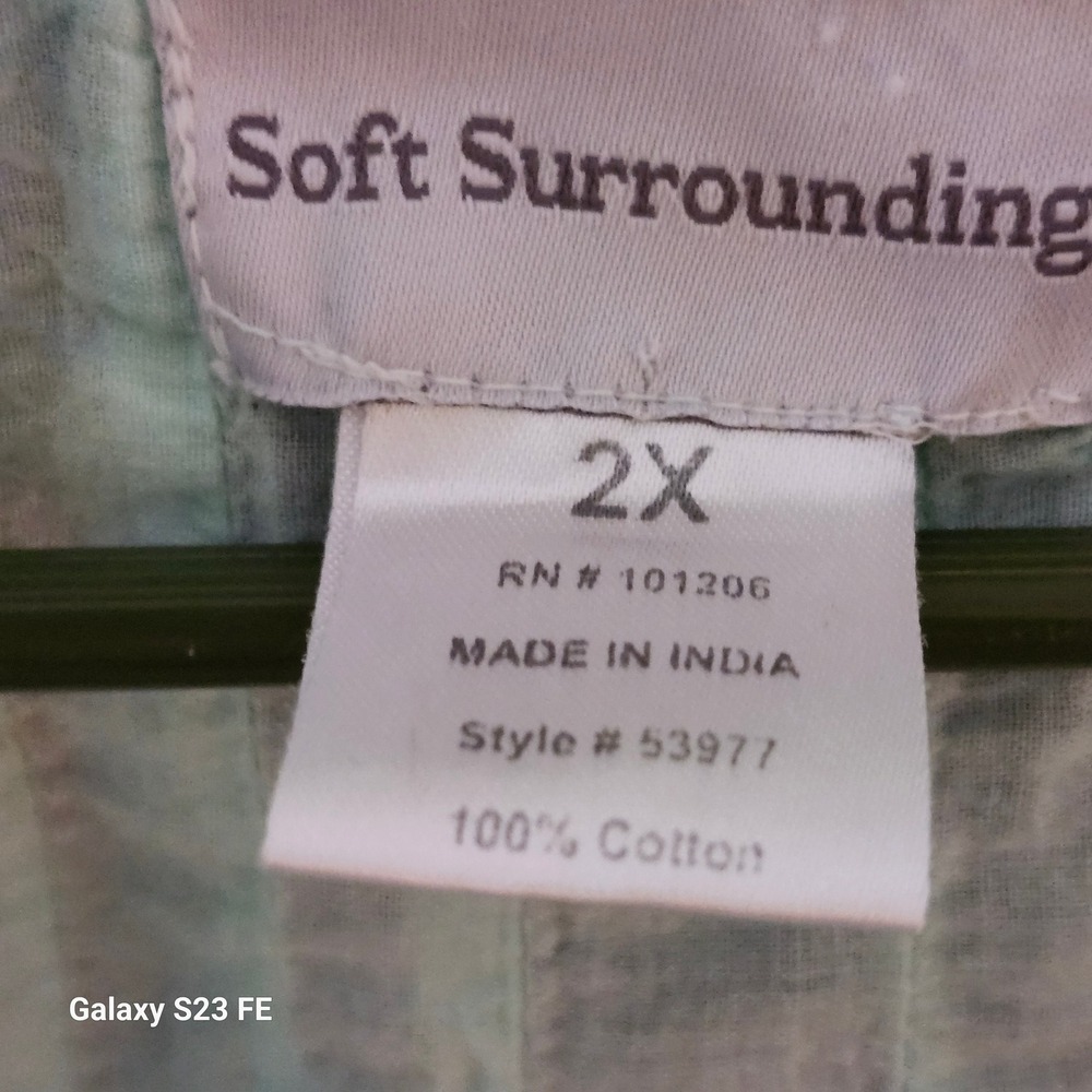 Soft Surroundings Light Aqua Green Crinkle Tunic Dress - Picture 3 of 9
